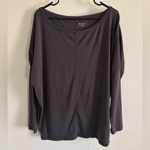 Athleta Women's Dark Grey Athletic Long Sleeve Medium Top Athleisure Comfortable